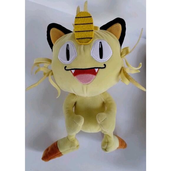 Pokemon Meowth Cat 2018 AND Bunnelby Plush Stuffed Toys Lot Of Two 10-11" - Picture 3 of 14